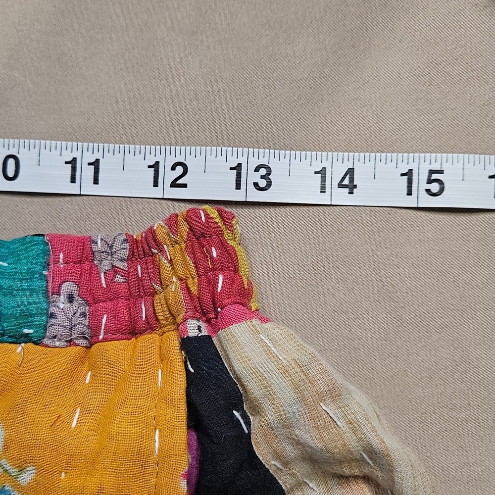 Kantha Wide Leg S/M Pants Boho Sustainable Hippie Bohemian Artsy Funky - Picture 3 of 13